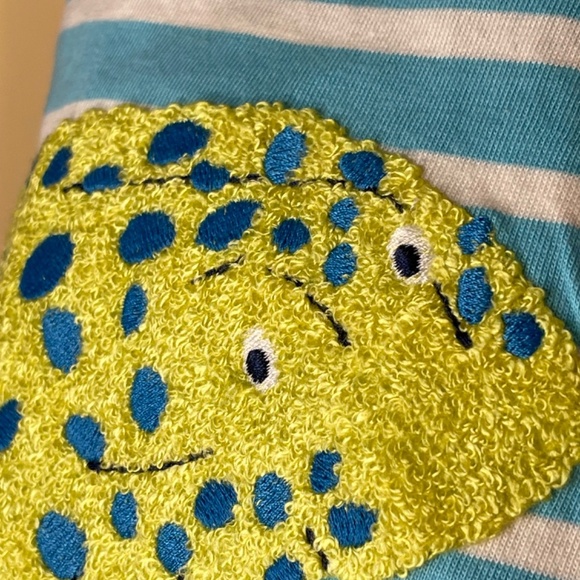 Boden Blue Striped Kids Shirt with Colorful Sea Creatures - Picture 10 of 13